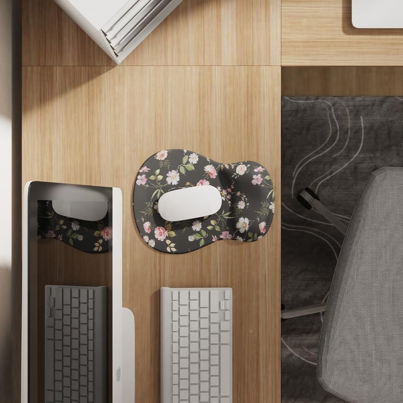 DemonChest ErgoComfort Gel Wrist Rest Mouse Pad-Ergonomic Office Mousepad with Wrist Support-Non-Slip, Design Desk Accessories Mat for Home&Game Decor (08Floral Brust) - Image 2